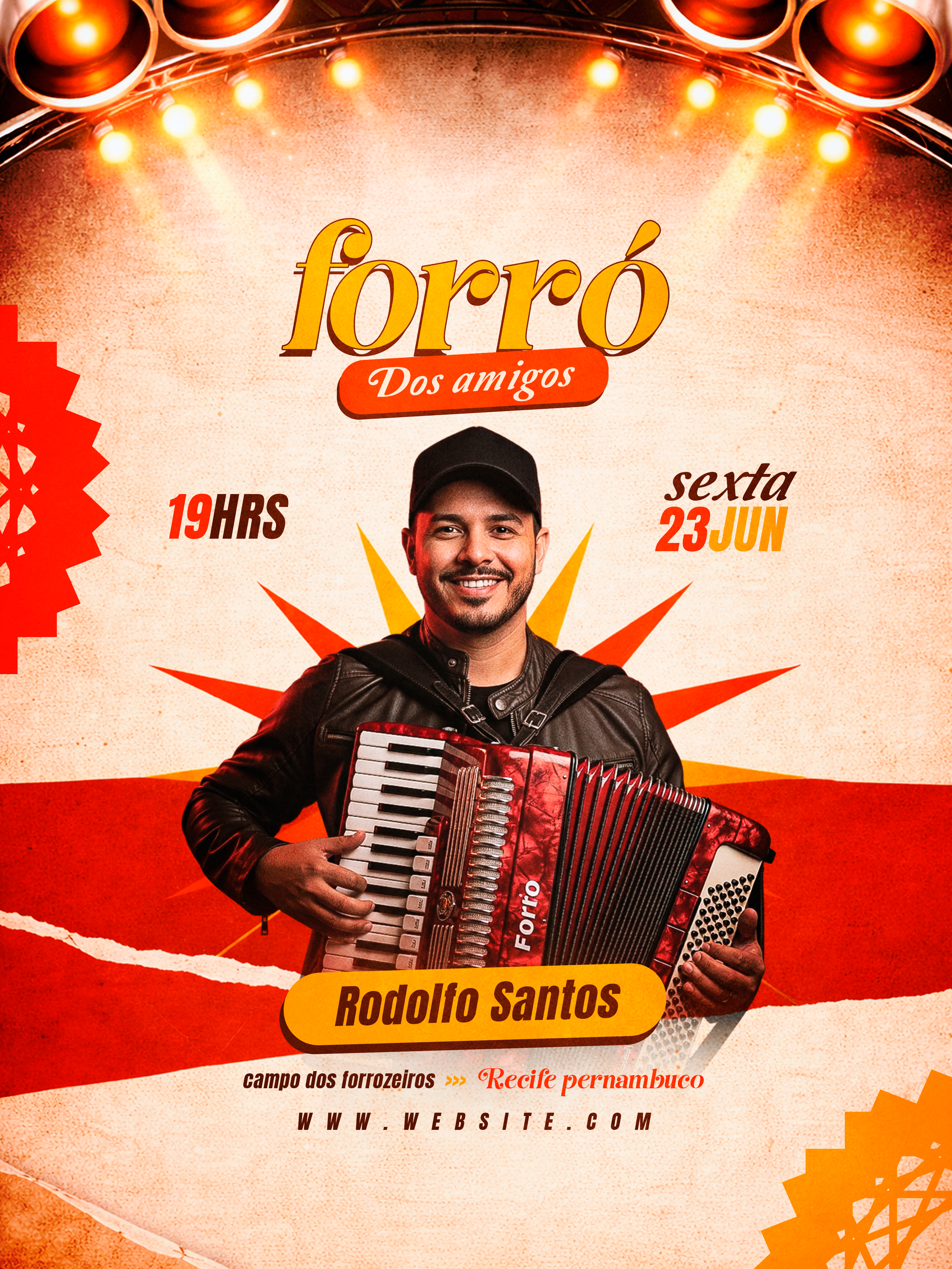 Flyer Forró dos Amigos - Template PSD Editável no Photoshop